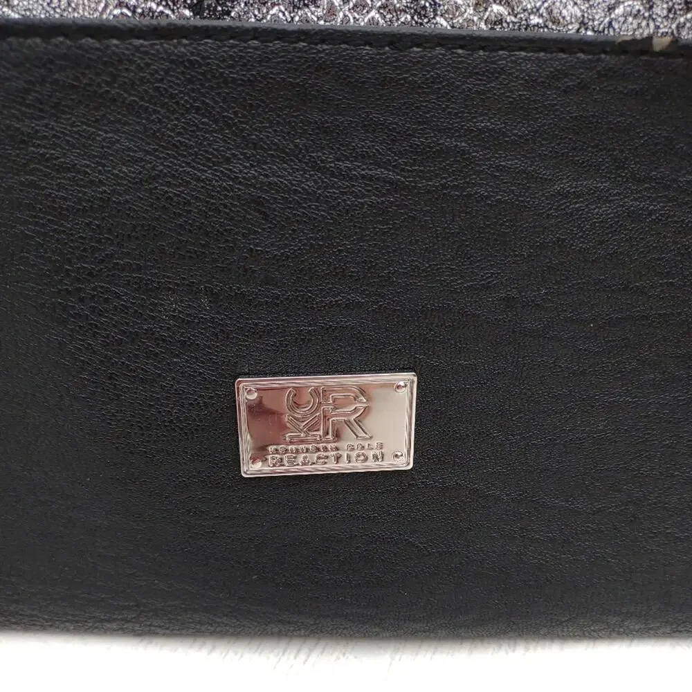 KENNETH COLE Faux Snakeskin Clutch Retro Envelope Purse Handbag Y2K Metallic